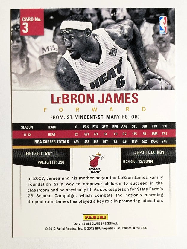 2012-13 Absolute #3 LeBron James