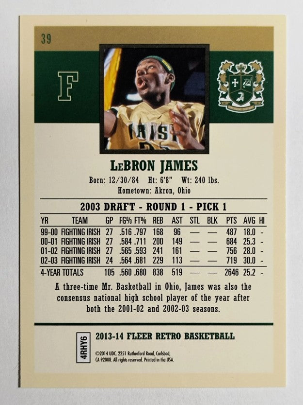 2013-14 Fleer Retro #39 LeBron James