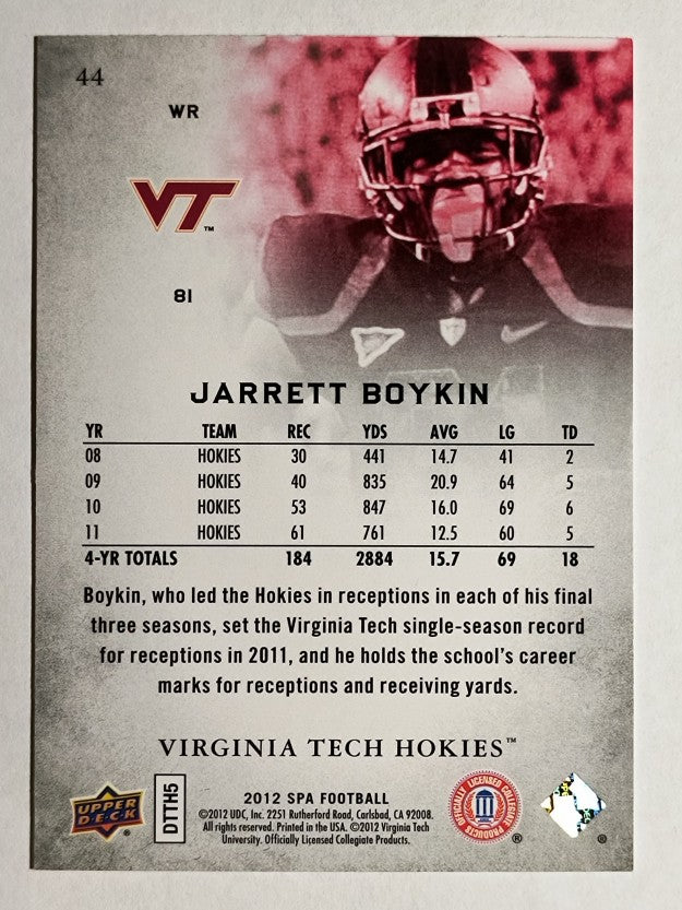 2012 SP Authentic #44 Jarrett Boykin