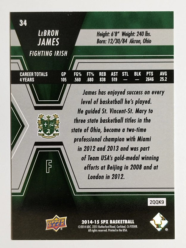 2014-15 SPx #34 LeBron James