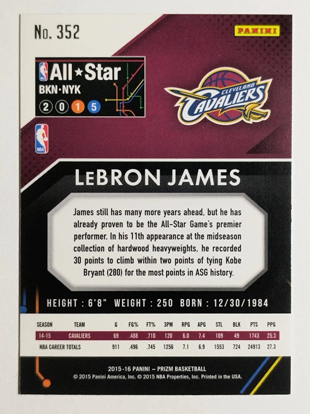 2015-16 Panini Prizm #352 LeBron James AS
