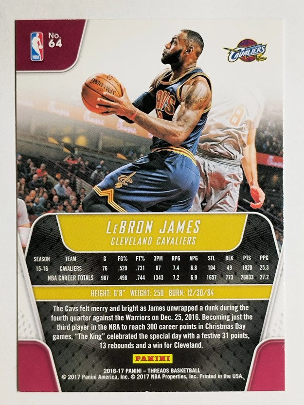 2016-17 Panini Threads #64 LeBron James