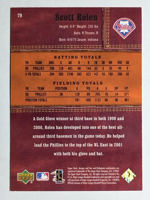 2001 Upper Deck Gold Glove #79 Scott Rolen