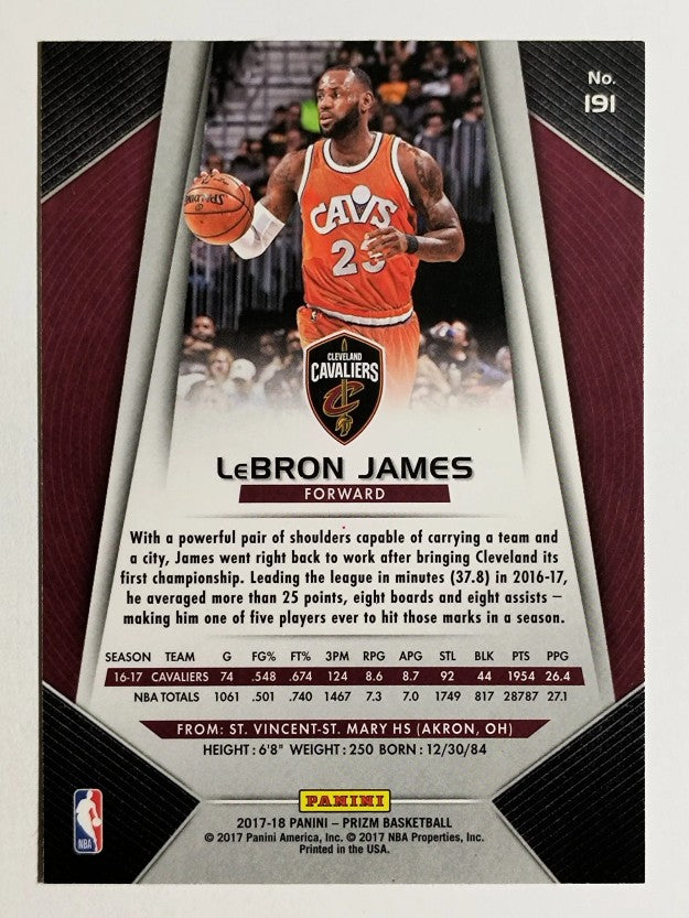 2017-18 Panini Prizm #191 LeBron James
