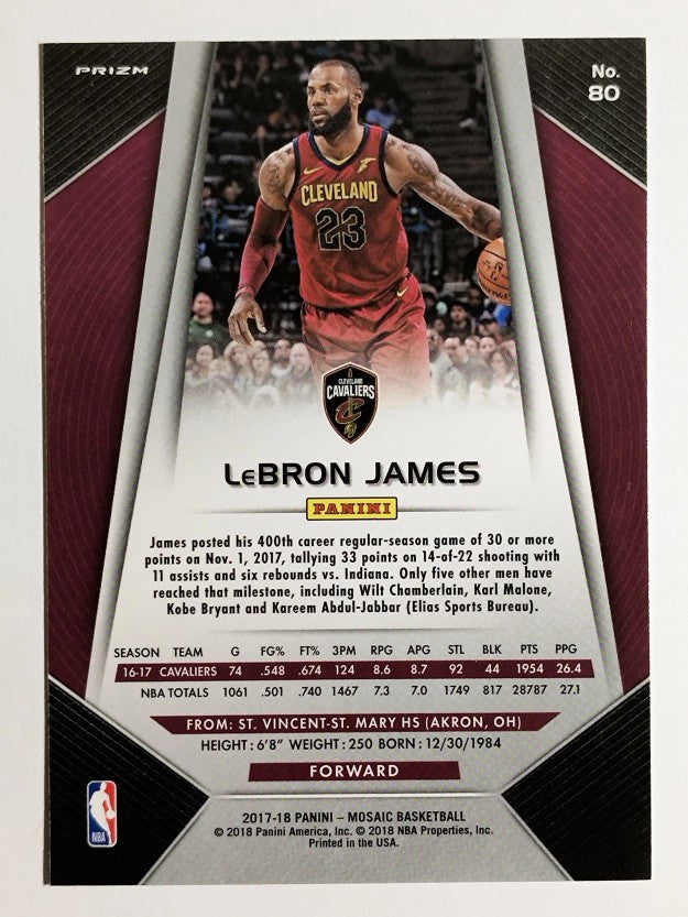 2017-18 Panini Prizm Mosaic #80 LeBron James