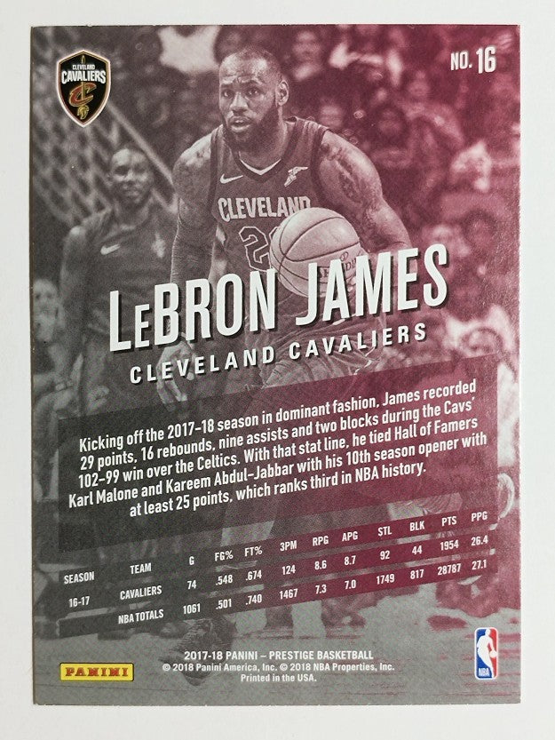 2017-18 Prestige #16 LeBron James
