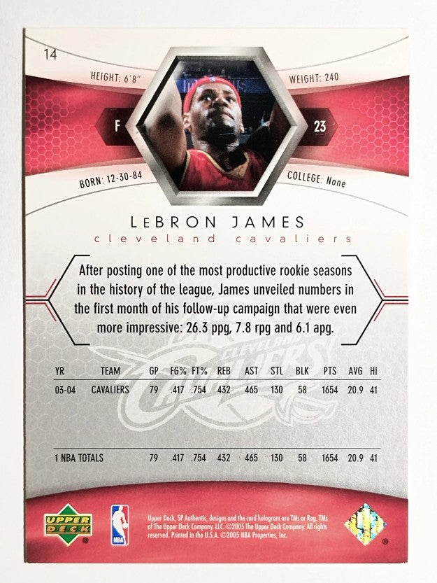 2004-05 SP Authentic #14 LeBron James (NM)