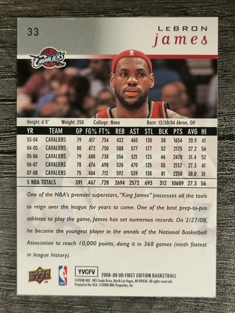 2008-09 Upper Deck First Edition #33 LeBron James (EXMT)