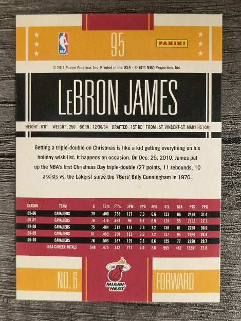 2010-11 Classics #95 LeBron James (EXMT)