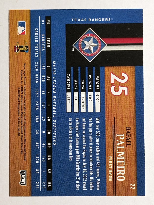 2002 Playoff Piece of the Game #22 Rafael Palmeiro