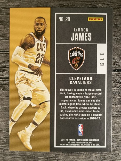 2017-18 Panini Contenders #20 LeBron James (NM)