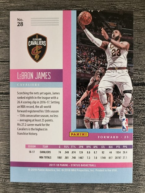 2017-18 Panini Status #28 LeBron James (EXMT)