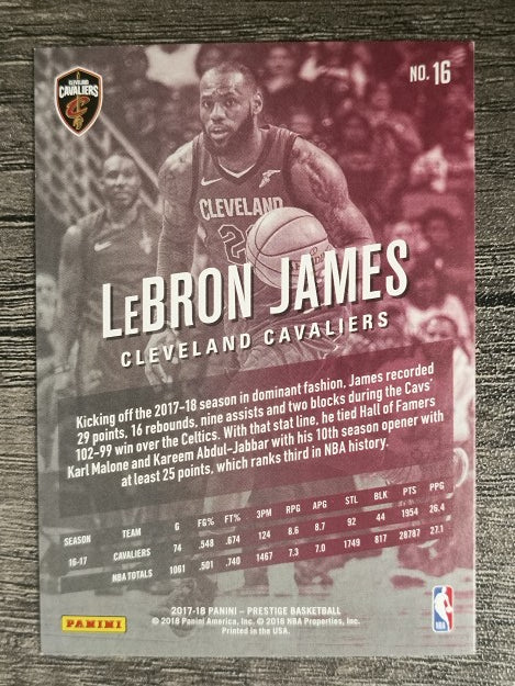 2017-18 Prestige #16 LeBron James (NM)