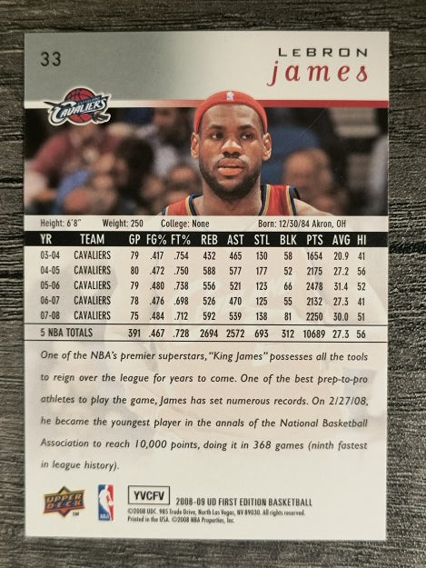 2008-09 Upper Deck First Edition #33 LeBron James (NM)