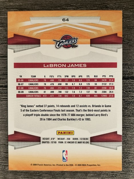 2009-10 Panini #64 LeBron James (NM)