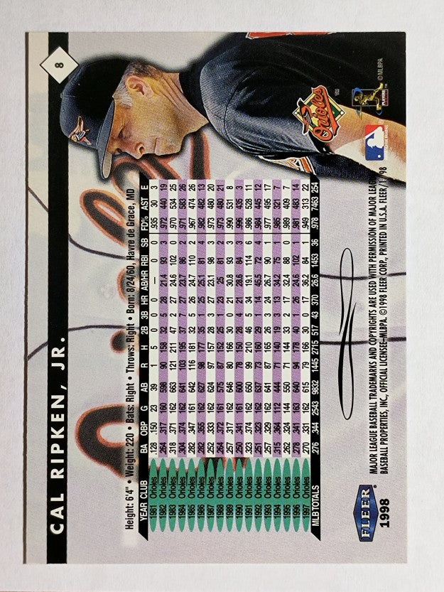1998 Fleer Tradition #8 Cal Ripken