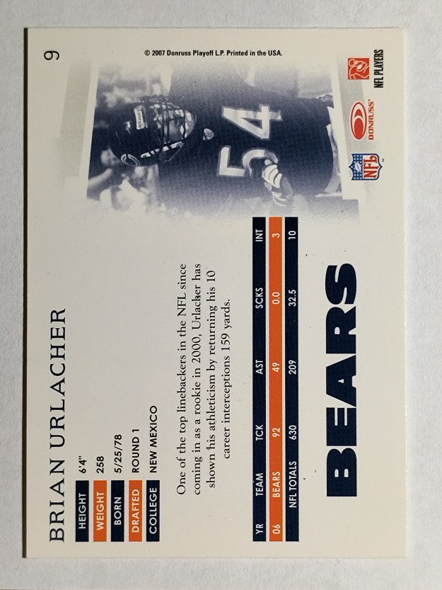 2007 Donruss Threads #9 Brian Urlacher