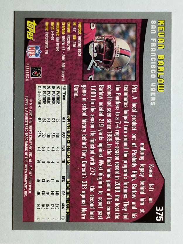 2001 Topps #375 Kevan Barlow RC