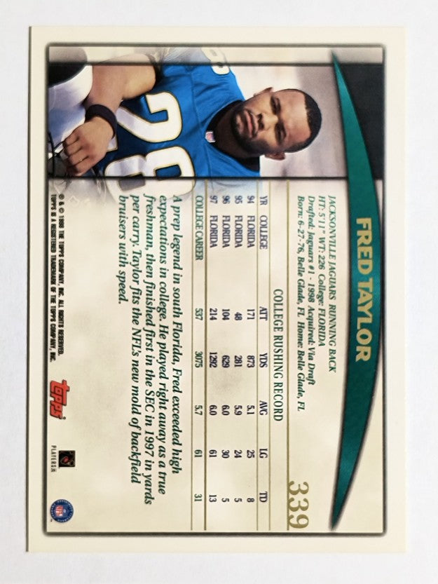 1998 Topps #339 Fred Taylor RC