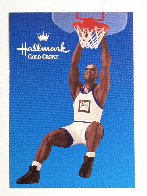 1995 Classic Hallmark Gold Crown Ornament Ad Card #NNO Shaquille O'Neal
