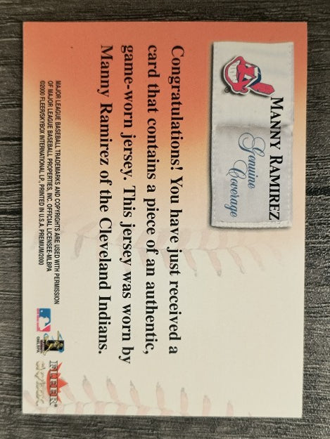 2000 SkyBox Genuine Coverage #4 Manny Ramirez H