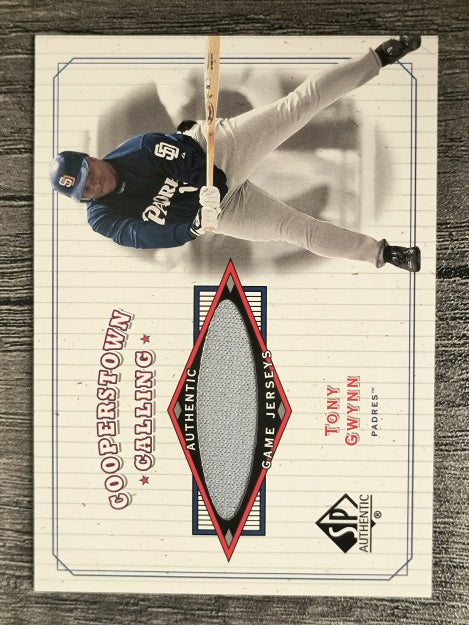 2001 SP Authentic Cooperstown Calling Game Jersey #CCTG Tony Gwynn
