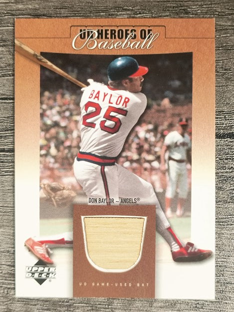 2001 Upper Deck Prospect Premieres Heroes of Baseball Game Bat #BDB Don Baylor