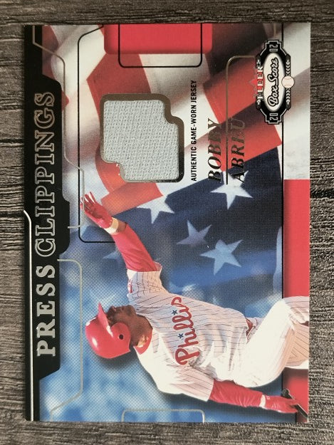2002 Fleer Box Score Press Clippings Game Used #1 Bob Abreu Jsy