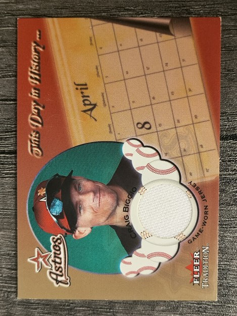 2002 Fleer Tradition Update This Day In History Game Used Craig Biggio Jsy (EX)