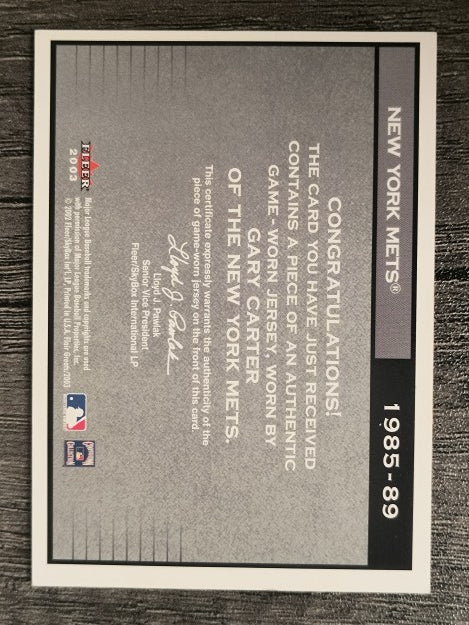2003 Flair Greats Cut of History Game Used #6 Gary Carter Jsy
