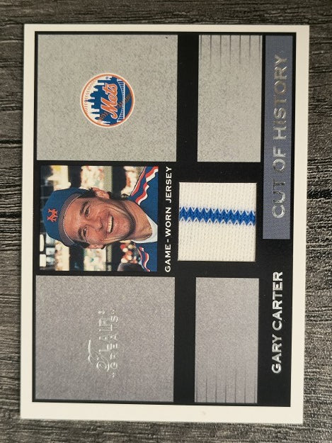 2003 Flair Greats Cut of History Game Used #6 Gary Carter Jsy