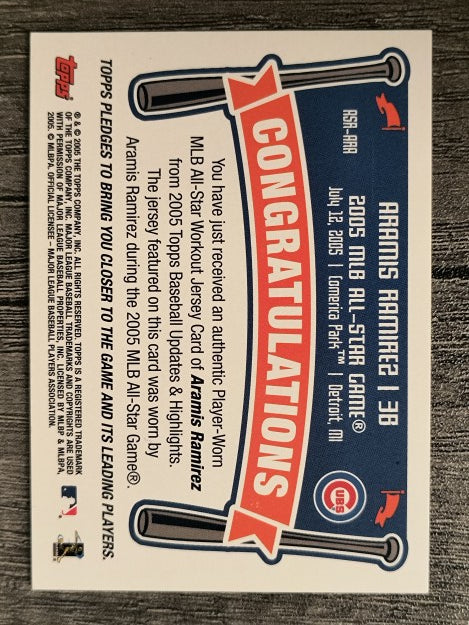 2005 Topps Update All-Star Stitches #ARA Aramis Ramirez E