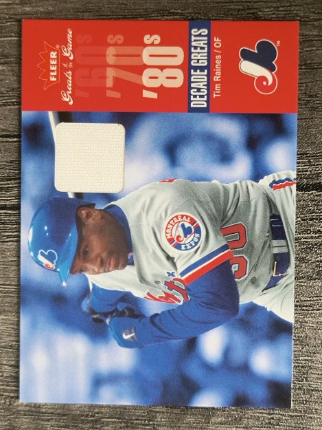 2006 Greats of the Game Decade Greats Memorabilia #TR Tim Raines Jsy