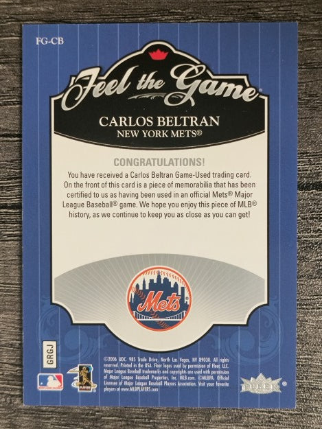 2006 Ultra Feel the Game #CB Carlos Beltran Jsy