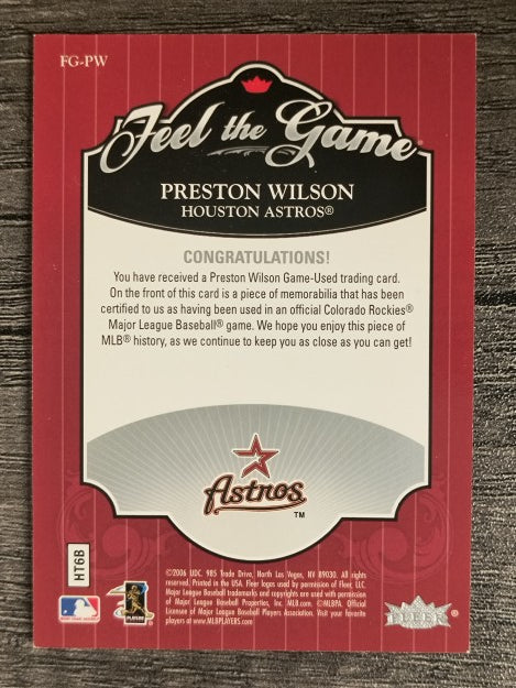 2006 Ultra Feel the Game #PW Preston Wilson Jsy
