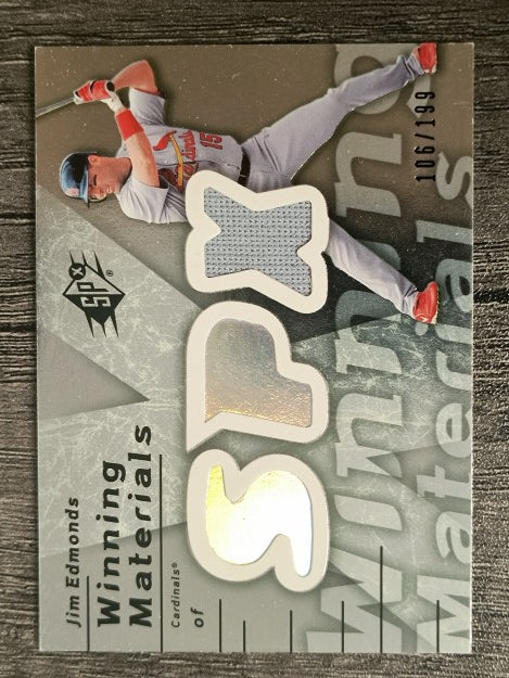 2007 SPx Winning Materials 199 Silver #JE Jim Edmonds/199
