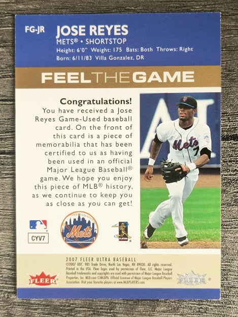 2007 Ultra Feel the Game Materials #JR Jose Reyes