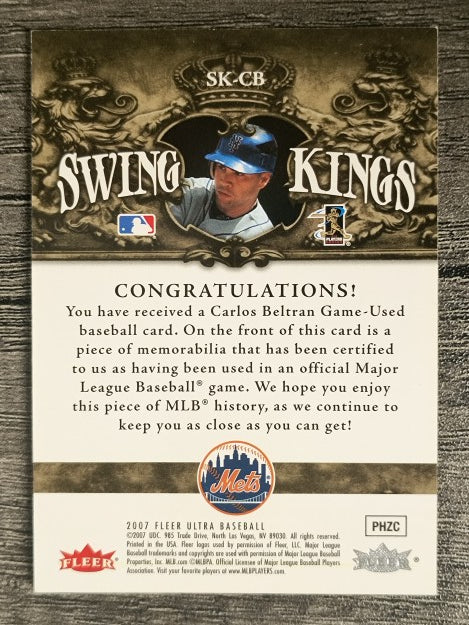 2007 Ultra Swing Kings Materials #CB Carlos Beltran