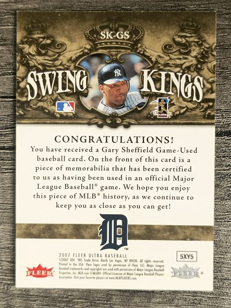 2007 Ultra Swing Kings Materials #GS Gary Sheffield