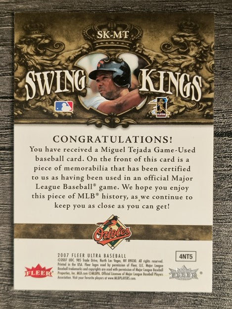 2007 Ultra Swing Kings Materials #MT Miguel Tejada