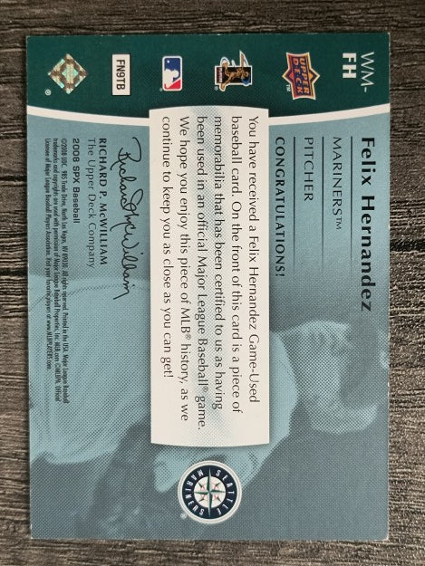 2008 SPx Winning Materials Baseball 99 #FH Felix Hernandez