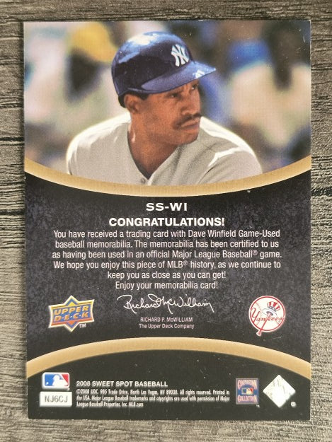 2008 Sweet Spot Swatches #SSWI Dave Winfield