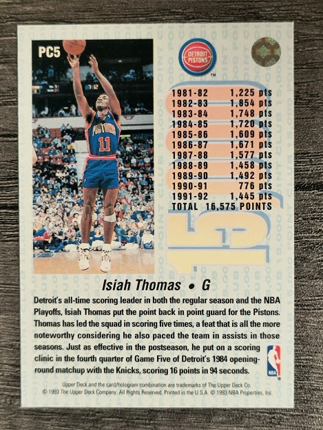 1992-93 Upper Deck 15000 Point Club #PC5 Isiah Thomas (NM)