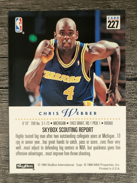 1993-94 SkyBox Premium #227 Chris Webber RC