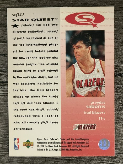 1997-98 Collector's Choice StarQuest #127 Arvydas Sabonis