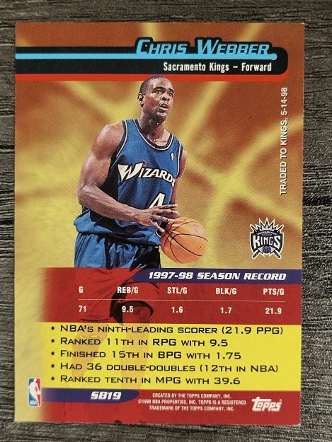 1998-99 Topps Season's Best #SB19 Chris Webber