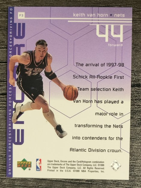 1998-99 Upper Deck Encore Driving Forces #F3 Keith Van Horn