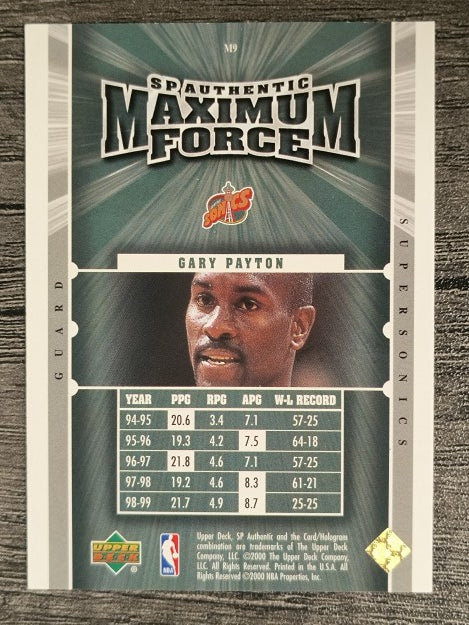 1999-00 SP Authentic Maximum Force #M9 Gary Payton