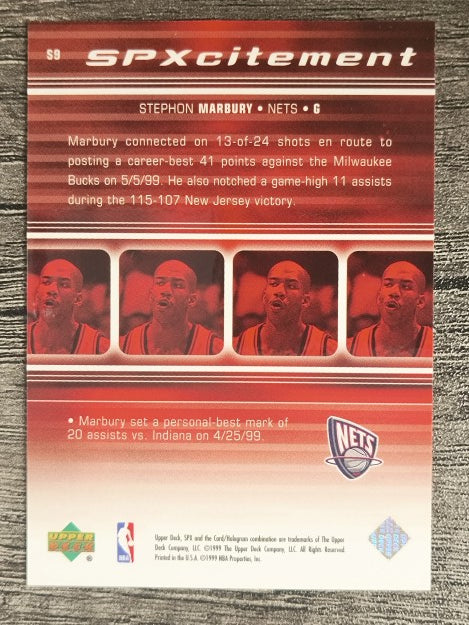 1999-00 SPx Spxcitement #S9 Stephon Marbury