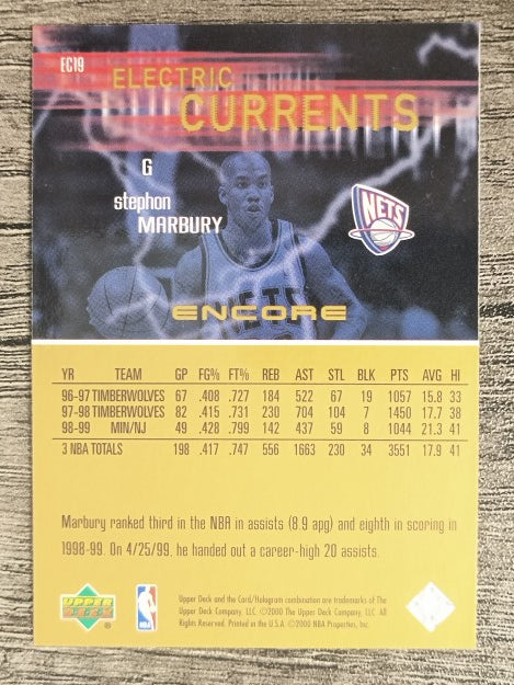 1999-00 Upper Deck Encore Electric Currents #EC19 Stephon Marbury